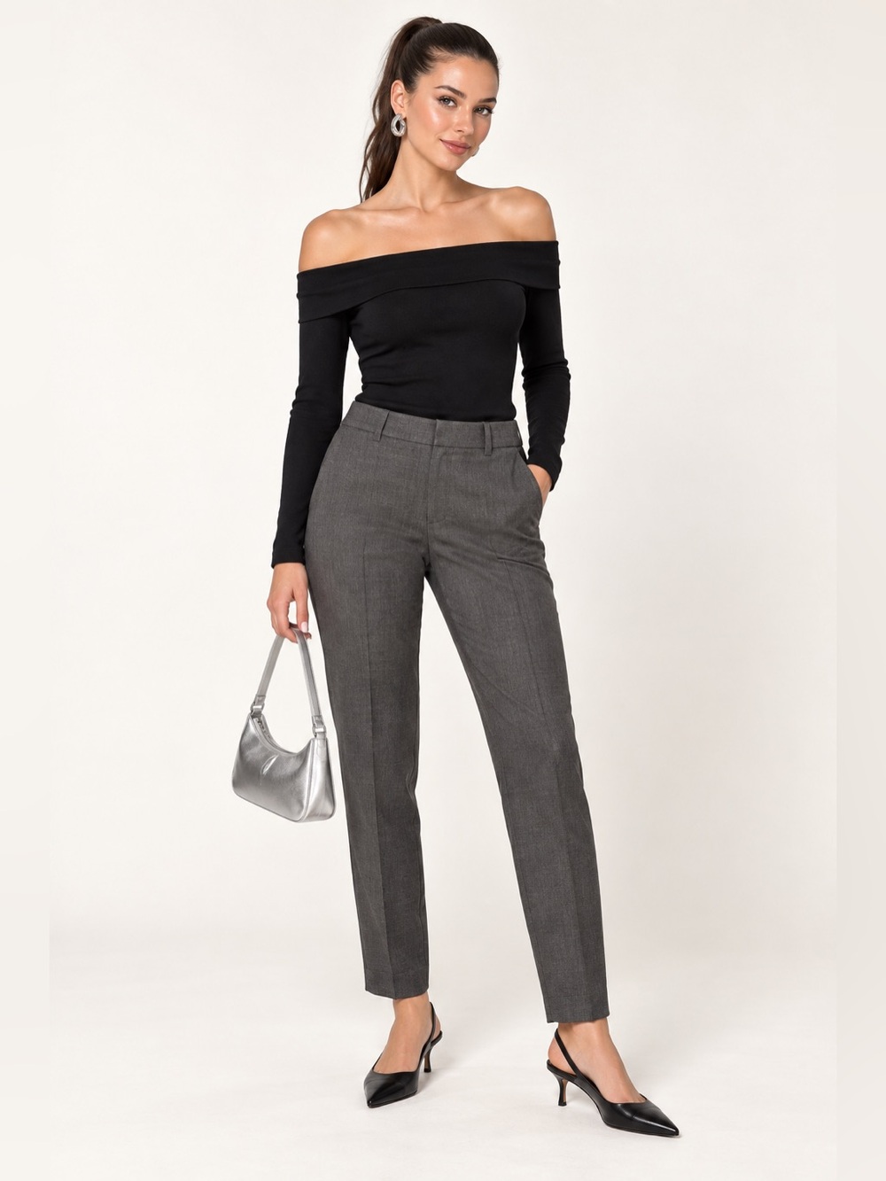 Vince Charcoal Gray Tailored Pants Womens Size 2 Slim Leg Dress Trousers